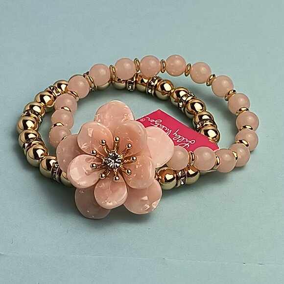 Lilly Pulitzer Statement Bracelet Stretch Exquisite Flower Bloom Blush P… - Picture 5 of 8